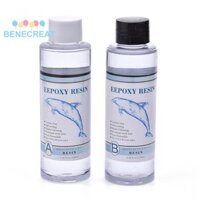 Benecreat 1 Bộ Trong Suốt Epoxy AB Keo Trộn Trọng Lượng / Tỷ Lệ Âm Lượng: Keo: Keo B = 1: 1 Để Làm Đồ Trang Sức Bằng Nhựa Epoxy UV DIY Có Nắp Vít Trong Suốt 40x129mm