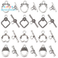 Benecreat 1 Hộp 100 Bộ Chuyển Đổi Khóa Trang Sức Chuyển Đổi Móc Khóa Vòng Tay Đóng Khóa Rỗng Chuyển Đổi Khóa Trái Tim Tròn OT Khóa Bạc IQ Khóa Kết Nối Để Làm Đồ Trang Sức DIY