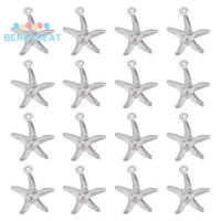 Benecreat 1 Hộp 100 Chiếc Bạc Sao Biển Quyến Rũ 316 Thép Không Gỉ Biển Quyến Rũ Động Vật Đại Dương Bãi Biển Mùa Hè Hawaii Để Trang Sức Làm Quyến Rũ Vòng Cổ DIY Bông Tai Vòng Tay Thủ Công Nữ