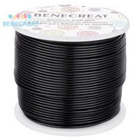 Benecreat 1 Hộp 15 Máy Đo (1.5mm) Dây Nhôm 220FT (68m) Anodized Trang Sức Thủ Công Làm Hạt Dây Nhôm Màu Hoa - Đen