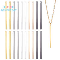 Benecreat 1 Hộp 20 Cái 5 Màu Đồng Thanh Mặt Dây Hình Chữ Nhật Màu Hỗn Hợp 40x2x1mm 4 Cái / màu