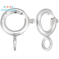 Benecreat 1 Hộp 20 Chiếc Nhẫn Lò Xo Bạc 925 Móc 7x5x1mm Lỗ: 1.5mm