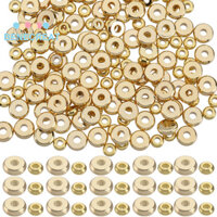 Benecreat 1 Hộp 200 Chiếc 2 Kiểu Đồng Miếng Đệm Hạt Niken Tròn Phẳng Mạ Vàng 4 ~ 6x2mm Lỗ: 1.5 ~ 2mm 100 Cái / phong cách