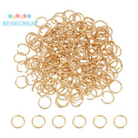 Benecreat 1 Hộp 200 Chiếc Thép Không Gỉ 304 Nhảy Nhẫn Mở Nhảy Mạ Vàng 18 Đồng Hồ Đo 10x1mm