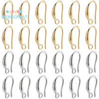 Benecreat 1 Hộp 24 Cặp Móc Bông Tai Bằng Đồng 2 Màu Vòng Ngang Bạch Kim & Vàng 15x8.5x2.5mm Lỗ: 1.8mm 20 Gauge Pin: 0.8mm 12 đôi / màu