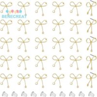 Benecreat 1 Hộp 30 Chiếc Bông Tai Nơ Bông Tai Sắt Bông Tai Phát Hiện Bông Tai Bài Bông Tai Với 50 Chiếc Hạt Tai Nhựa Cho Bông Tai DIY Trang Sức Làm Lỗ: 1.5mm Pin: 0.7mm