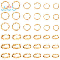 Benecreat 1 Hộp 300 Cái 3 Kiểu Thép Không Gỉ 304 Chia Nhẫn Đôi Vòng Nhảy Nhẫn Mạ Vàng 5 ~ 7x1 ~ 1.3mm Đường Kính Trong: 3.8 ~ 5.5mm 100 Cái / phong Cách