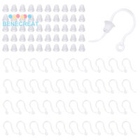Benecreat 1 Hộp 300 Chiếc Móc Bông Tai Nhựa Trong Suốt Móc Bông Tai Có Lưng Bông Tai An Toàn Móc Cá Bông Tai Đạn Mặt Sau Cho DIY Bông Tai Làm 17x12mm