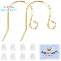 Benecreat 1 Hộp 5 Cặp Móc Bông Tai Bạc 925 Dây Tai Có Vòng Và Tem 925 50 Chiếc Hạt Tai Nhựa Mạ Vàng 20 Đồng Hồ Đo 19x13.5x0.8mm Lỗ: 2mm Pin: 0.8mm