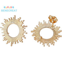 Benecreat 1 Hộp 5 Đôi Bông Tai Chống Nắng Bằng Đồng Mạ Vàng Với Chân Bạc 925 Và Hạt Tai Cho Dụng Cụ Làm Bông Tai