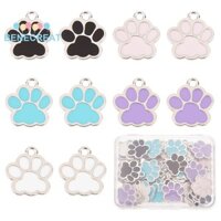 Benecreat 1 Hộp 50 Chiếc Paw Charm Số Lượng Lớn Paw In Charm Men Chó Con Quyến Rũ Dấu Chân Mèo Động Vật Đen Trắng Hồng Chân Quyến Rũ Để Trang Sức Làm Charm DIY Vòng Cổ Bông Tai