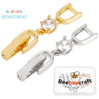 Benecreat 1 Hộp 6 Cái 2 Màu Gấp Trên Khóa Cubic ia Vòng Cổ Vòng Tay Mở Rộng Bạc & Vàng Foldover Mở Rộng Khóa Bộ Cho DIY Trang Sức Mở Rộng