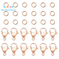 Benecreat 1 Hộp 60 Chiếc 5 Mm Thép Không Gỉ 304 Nhảy Nhẫn Với 30 Chiếc Tôm Hùm Móng Vuốt Cho Bông Tai Vòng Tay Vòng Cổ Mặt Dây Trang Sức DIY Thủ Công Làm Vàng Hồng