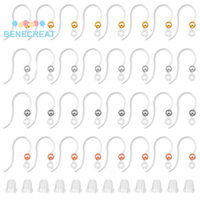 Benecreat 1 Hộp 80 Cái 4 Màu Móc Bông Tai Nhựa Thân Thiện Với Môi Trường Dây Tai Với Hạt Thép Không Gỉ 304 Và Vòng Ngang & 160 Chiếc Hạt Tai Nhựa Màu Hỗn Hợp 15.5x8x0.7mm