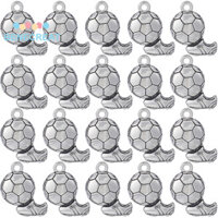 Benecreat 1 Hộp 80 Chiếc Phong Cách Tây Tạng Hợp Kim Mặt Dây Bóng Đá Có Giày Charm Cổ Bạc 21x16.5x3mm Lỗ: 1.8mm