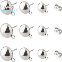 Benecreat 1 Hộp Bông Tai Inox 304 Có Vòng Vòm / Nửa Tròn Màu Hỗn Hợp 36 Cái / hộp