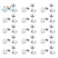 Benecreat 1 Hộp Bông Tai Inox 304 Có Vòng Và Tấm Phẳng Tròn Phẳng Màu Thép Không Gỉ 8x1mm Lỗ: 1.5mm Pin: 0.8mm 50 Cái / hộp