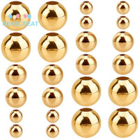 Benecreat 1 Hộp Đồng Miếng Đệm Hạt Tròn Mạ Vàng 4mm / 6mm / 8mm Lỗ: 1mm & 1.5mm 60 cái / hộp