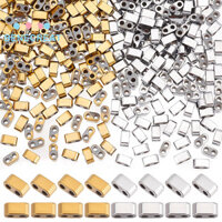 Benecreat 1 Hộp Elite 2 Dây 2 Màu Mạ Điện Tổng Hợp Không Từ Tính e Đa Dây Liên Kết Dây Cấp AA Hình Chữ Nhật Màu Hỗn Hợp 4.5x2x2.5mm Lỗ: 1mm khoảng 178 Cái / sợi