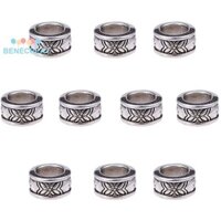 Benecreat 1 Hộp Elite100 Chiếc Rondelle Miếng Đệm Hạt Hợp Kim Tây Tạng Cổ Bạc Châu Âu Lỗ Lớn Miếng Đệm Cho Vòng Tay Vòng Cổ DIY Trang Sức Làm Lỗ 8mm: 5mm