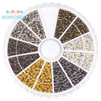 Benecreat 1 Hộp Khoảng 3000 Chiếc 6 Màu 2 Mm Ống Đồng Uốn Hạt Dây Đầu Mũ Trang Sức Làm