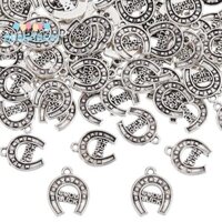 Benecreat 1 Hộp Mặt Dây Hợp Kim Phong Cách Tây Tạng Giày Ngựa Không Chứa Cadmium & Không Chì Bạc Cổ 17.5x14.5x2mm Lỗ: 2mm 100 Cái / hộp