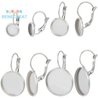 Benecreat 1 Hộp Thép Không Gỉ 304 Vòng Bông Tai Phát Hiện Cài Đặt Bông Tai Tròn Phẳng Màu Thép Không Gỉ 20 Khay Đo: 8 ~ 20mm 19 ~ 32x10 ~ 22mm Pin: 0.8mm 12 Cái / Size 4 Kích Thước