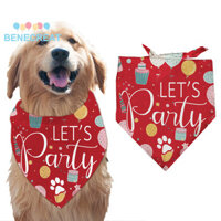 Benecreat 1 Khăn quàng cổ cho chó bằng vải Cotton Tam giác cho thú cưng Bandana Word 380x780mm
