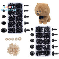 Benecreat 1 Túi 267 Chiếc Thủ Công Nhựa Mắt Mũi Bộ 5 Kích Thước An Toàn Mũi Và Mắt Gấu Bông Đen Mắt Với 142 Chiếc Máy Giặt Cho Amigurumi Nhồi Bông Con Rối Gấu Động Vật DIY Làm