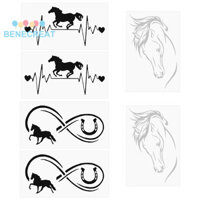 Benecreat 1 Túi 3 Phong Cách 6 Tấm Dán Xe Ngựa Miếng Dán Tường Nhựa 3D Ngựa Chạy Nhịp Tim Decal Vinyl Miếng Dán Xe Ô Tô Tự Động Xe Tải Laptop Cho Xe SUV Cửa Xe Máy Vỏ Trầy Xước