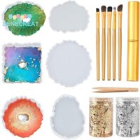 Benecreat 1 Túi DIY Cốc Thảm Nhựa Đúc Khuôn Silicon Bộ Dụng Cụ Có Giấy Lá Tre Chống Trơn Trượt Chống Tĩnh Điện Mũi Nhọn Đầu Nhíp Dụng Cụ Sửa Chữa Và Sợi Nhân Tạo Tóc Ngựa Bàn Chải Mắt