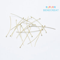 Benecreat 1 Túi Đồng Đầu Bóng Chân Mạ Dài Niken Không Mạ Vàng 45x0.6mm 22 Đầu Đo: 1.8mm 160 Cái / túi