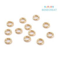 Benecreat 1000pc Thép không gỉ 304 Mở Nhảy Nhẫn Mạ Vàng 20 Đồng Hồ Đo 8x0.8mm Đường kính trong: 6.4mm