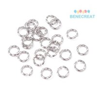 Benecreat 200pc Nhẫn nhảy bằng thép không gỉ 304 chống mài mòn Vòng nhảy mở Vòng xoắn Màu thép không gỉ 18 Máy đo 6x1mm Đường kính trong: 4mm