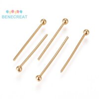 Benecreat 200pc Thép không gỉ 304 Đầu bóng Chân mạ vàng 15 ~ 18x0.6mm 22 Đầu đo: 1.8mm