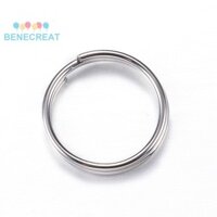 Benecreat 300pc Chống Tarnish Thép không gỉ 304 Chia Nhẫn Đôi Vòng Nhảy Nhẫn Thép Không gỉ Màu 14x2mm khoảng 12mm đường kính trong