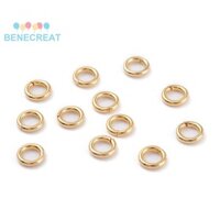 Benecreat 500 PC Thép Không Gỉ 304 Nhảy Nhẫn Mở Nhảy Vòng Tròn Mạ Vàng 20 Đồng Hồ Đo 8x0.8mm Đường Kính Trong: 6.4mm