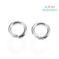 Benecreat 500pc Thép không gỉ 304 chống mài mòn Vòng nhảy mở bằng thép không gỉ Màu 12 Máy đo 12x2mm Đường kính trong: 8mm
