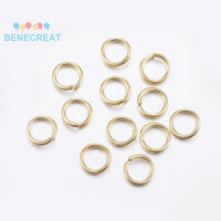Benecreat 500pc Thép không gỉ 304 Mở Nhảy Nhẫn Mạ Vàng 20 Đồng Hồ Đo 8x0.8mm Đường kính trong: 6.5mm