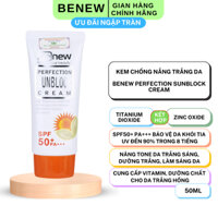 BENEW CHÍNH HÃNG Kem Chống Nắng Dưỡng Trắng Da - Benew Perfection Sunblock Cream 50ml