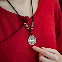 Benming Năm Nữ Thỏ Vòng Cổ Đồng Cung Hoàng Đạo Retro Dài Mặt Dây Chuyền Phong Cách Áo Len Dây Xích Nam Phù Hợp Với Hợp Thời Trang20250315