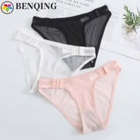 Benqing Quần Đùi Ren Gợi Cảm Thấp Có Thể Điều Chỉnh Màu Trơn Nữ Cotton Đáy Quần Lót
