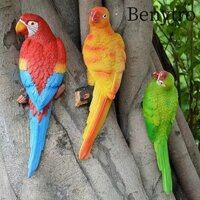 Benutro Đồ trang trí chim, Trang trí trong nhà Tượng vẹt ngoài trời, Tượng Macaw bằng nhựa trang trí Cây vườn Văn phòng tại nhà