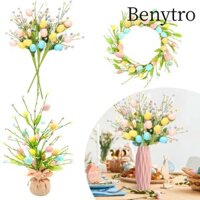 Benytro Trứng xốp đầy màu sắc Nhánh nhung, Nhánh hoa trứng nhân tạo thủ công Phục sinh 2025, Trang trí DIY Mô phỏng Berry cho bình hoa Trang trí nội thất tiệc Phục sinh