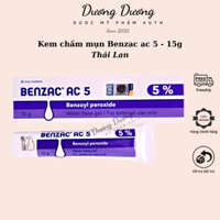 Benzac AC 5 Benzoyl Peroxide Gel giảm mụn viêm sưng nhanh hiệu quả 15g