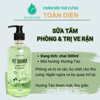 BEONCARE SỮA TẮM 500ML TRỊ VE RẬN NẤM NGỨA, DƯỚNG LÔNG AN TOÀN CHO CHÓ MÈO SƠ SINH