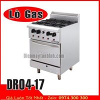 Bếp âu 4 họng có lò nướng dùng gas DRO4-17