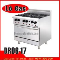 Bếp âu 6 họng có lò nướng dùng gas DRO6-17