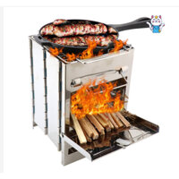 Bếp Camping Nướng cả Than và Củi Ngoài Trời Để Đi Dã Ngoại , Đi Du lịch phượt ,  Đi Cắm trại Gấp Siêu Gọn Nhẹ  ❌❌ Bí QUY