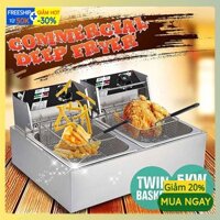 Bếp chiên điện 12L, Bếp chiên nhúng điện đôi 2 hộc